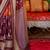 Orange floral printed pochampally saree
