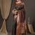 maroon woven design zari banarasi silk blend saree