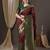 brown woven design zari banarasi silk blend saree