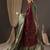 brown woven design zari banarasi silk blend saree