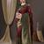 brown woven design zari banarasi silk blend saree