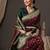 brown woven design zari banarasi silk blend saree