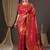red woven design zari banarasi silk blend saree