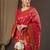 red woven design zari banarasi silk blend saree
