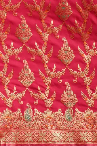 red woven design zari banarasi silk blend saree