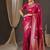 Pink woven design zari silk blend banarasi saree