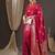 Pink woven design zari silk blend banarasi saree