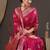 Pink woven design zari silk blend banarasi saree