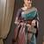 teal woven design zari banarasi silk blend saree