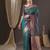 teal woven design zari banarasi silk blend saree