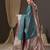 teal woven design zari banarasi silk blend saree