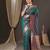 teal woven design zari banarasi silk blend saree