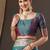 teal woven design zari banarasi silk blend saree