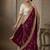 purple floral zari satin designer saree