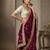 purple floral zari satin designer saree