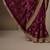 purple floral zari satin designer saree