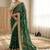 green floral zari satin designer saree