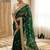 green floral zari satin designer saree