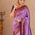 Purple woven design zari silk blend paithani saree