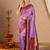 Purple woven design zari silk blend paithani saree