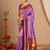 Purple woven design zari silk blend paithani saree