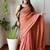 peach cotton blend khadi saree