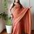 peach cotton blend khadi saree
