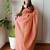 peach cotton blend khadi saree