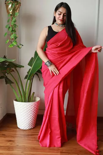 pink cotton blend khadi saree with blouse