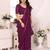 burgundy embellished gotta patti saree