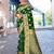 green ethnic motifs woven design zari art silk blend banarasi saree