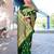 green ethnic motifs woven design zari art silk blend banarasi saree