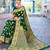 green ethnic motifs woven design zari art silk blend banarasi saree