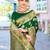 green ethnic motifs woven design zari art silk blend banarasi saree