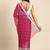 magenta & silver-toned floral embroidered sequin organza saree
