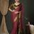 maroon woven design zari georgette kanjeevaram saree