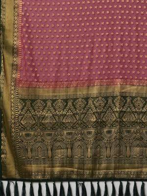 maroon woven design zari georgette kanjeevaram saree 5