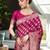 magenta woven design zari organza banarasi saree