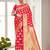 pink woven design zari banarasi silk blend saree