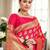 pink woven design zari banarasi silk blend saree