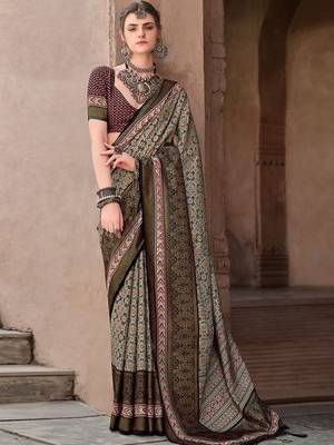 Black ethnic motifs zari silk blend banarasi saree 1