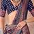 Navy blue printed ethnic motifs zari silk blend banarasi saree