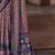 Navy blue printed ethnic motifs zari silk blend banarasi saree