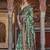 sea green sea green & brown ethnic motif woven design zari banarasi silk blend saree