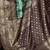 sea green sea green & brown ethnic motif woven design zari banarasi silk blend saree