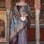 grey & maroon geometric woven design zari banarasi silk blend saree
