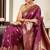 magenta woven design zari banarasi silk blend saree