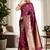 magenta woven design zari banarasi silk blend saree