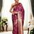 magenta woven design zari banarasi silk blend saree