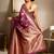 magenta woven design zari banarasi silk blend saree